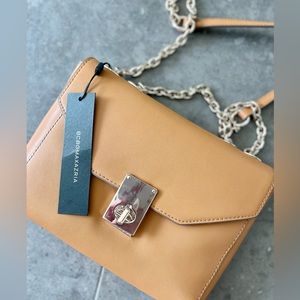 NWT BCBG Cindy Shoulder Bag, Burnt Cognac